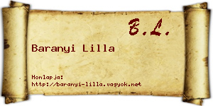 Baranyi Lilla névjegykártya